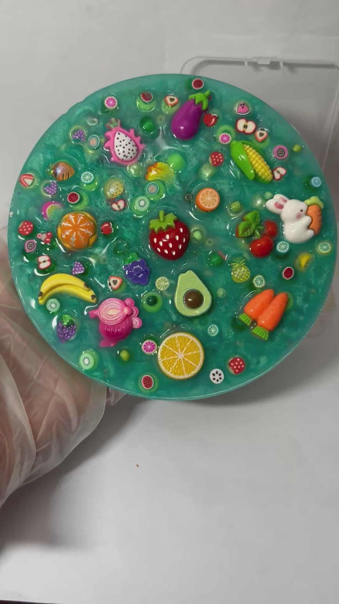 5” Inches Farmers Market Picky Pad, Scented Sensory Fidget Pad for Skin Picking, Stress & Anxiety Relief, Bead-Filled Silicone Picky Toy